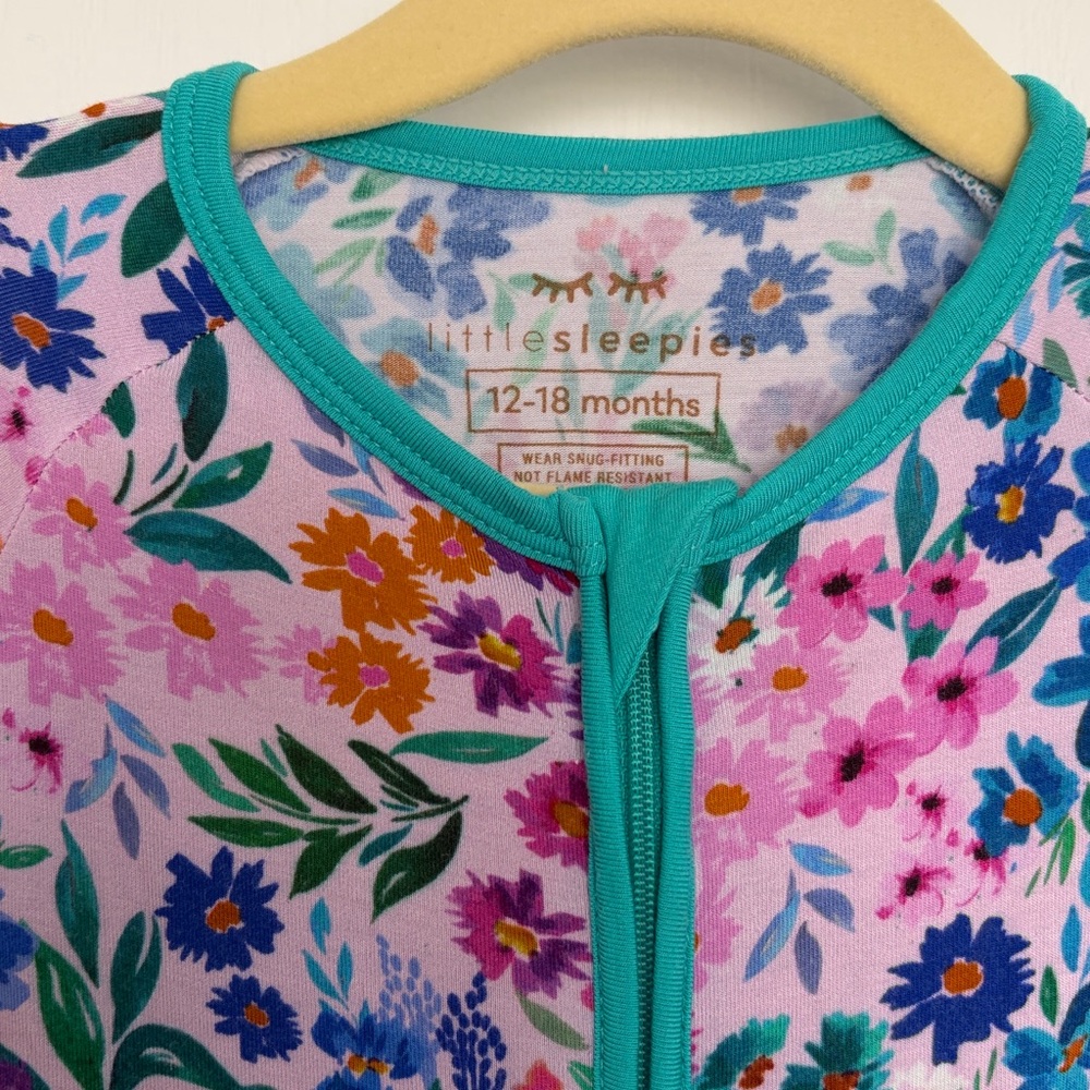 Little Sleepies Sweet Pea Floral Zippy - EUC - Picture 4 of 7